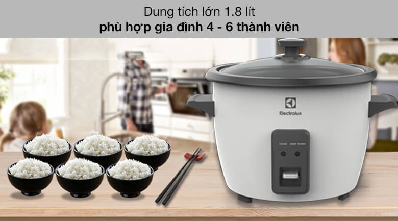 Nồi Cơm Điện Nắp Rời Electrolux E2RC1-320W 1.8L 1