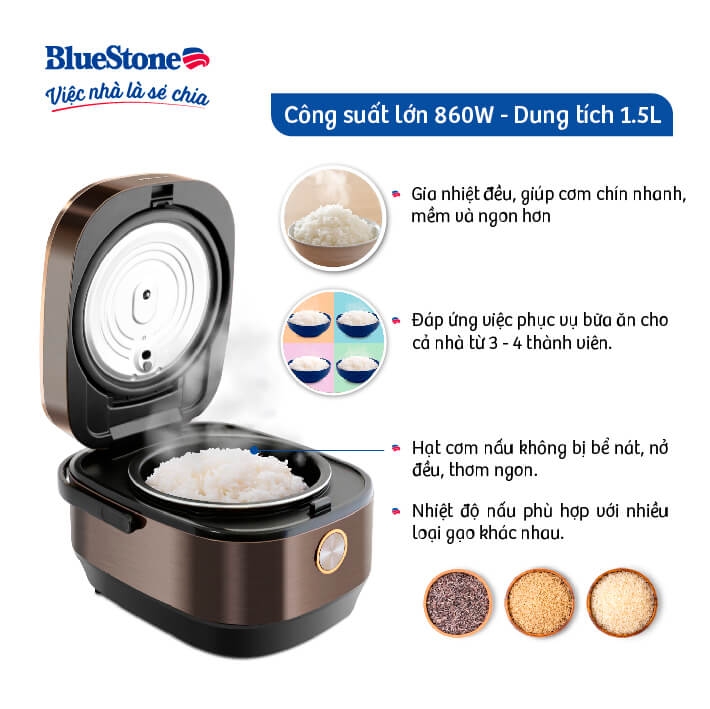 Nồi Cơm Điện Tử Lòng Niêu BlueStone RCB-5949 1.5 Lít 2
