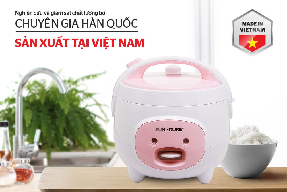 Nồi Cơm Điện Nắp Gài Sunhouse SHD8217W (1.2L) 1