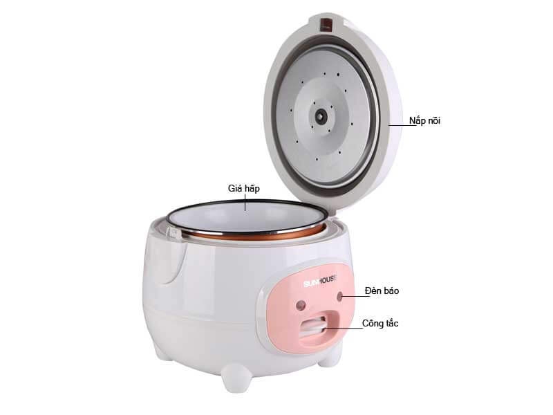 Nồi Cơm Điện Nắp Gài Sunhouse SHD8217W (1.2L)