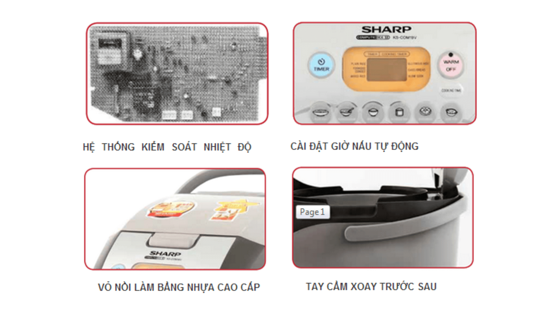 Nồi Cơm Điện Tử Sharp KS-COM18V (1.8 Lít) 2