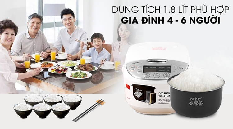 Nồi Cơm Điện Tử Toshiba RC-18DH2PV(W) 3