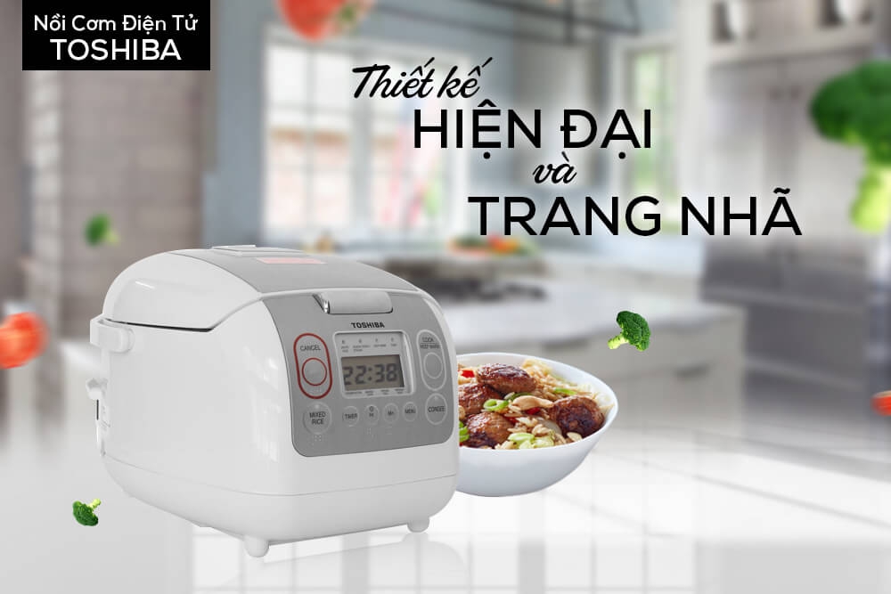 Nồi Cơm Điện Tử Toshiba RC-10NMFVN (WT) (1 Lít)