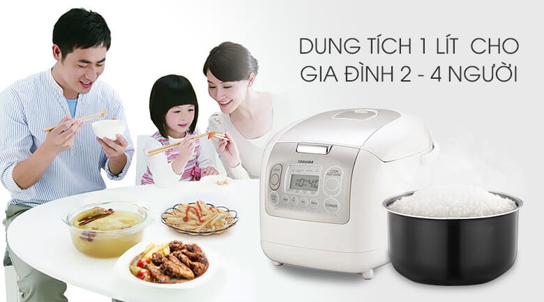 Nồi Cơm Điện Tử Toshiba RC-10NMFVN (WT) (1 Lít)