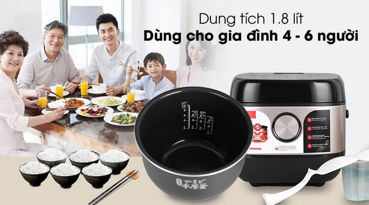 Nồi Cơm Cao Tần Toshiba 1.8 Lít RC-18IX1PV 2