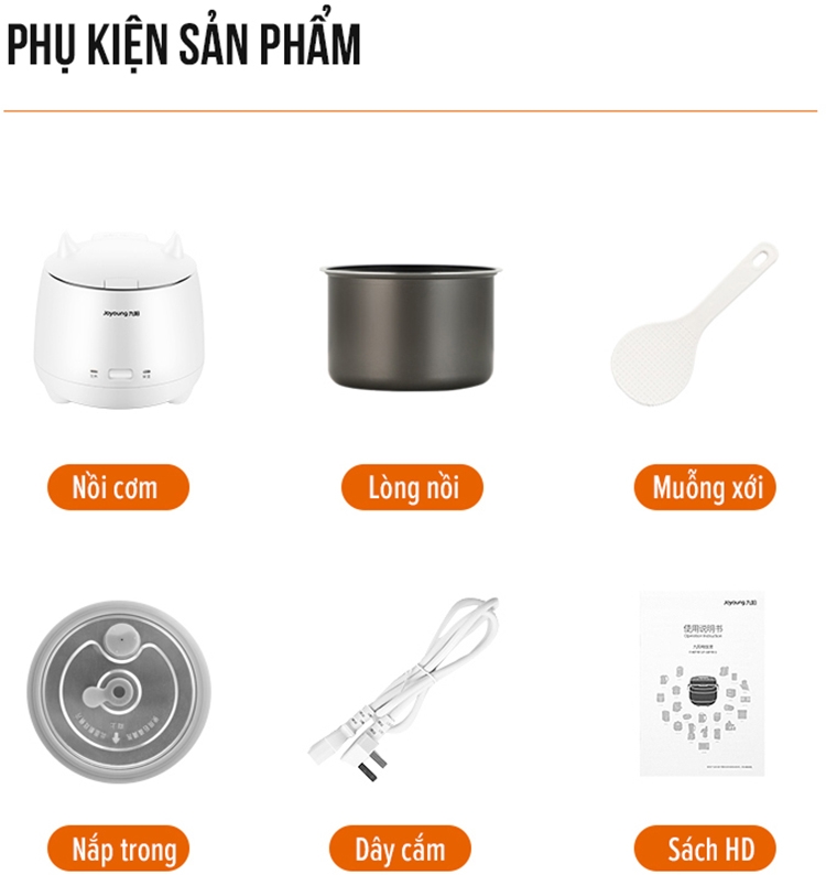 Nồi Cơm Điện Tiểu Quỷ Joyoung F-15Z609 (0.8L) 4