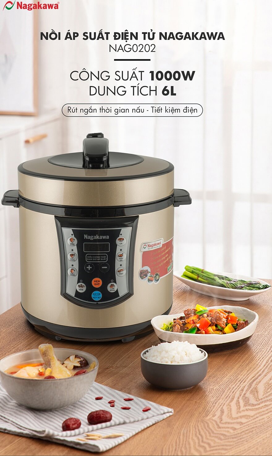 Nồi Áp Suất Nagakawa NAG0202 (6 Lít)