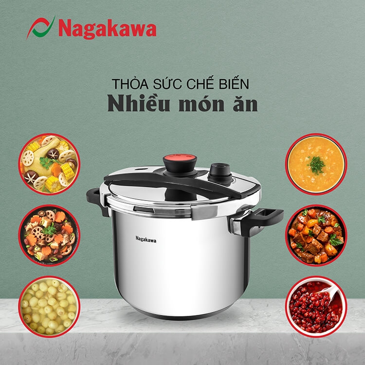 Nồi Áp Suất Đáy Từ Nagakawa NAG1481 (8L) 2