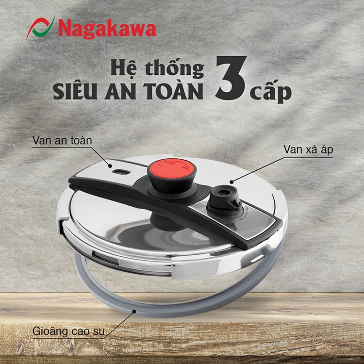 Nồi Áp Suất Đáy Từ Nagakawa NAG1481 (8L) 4