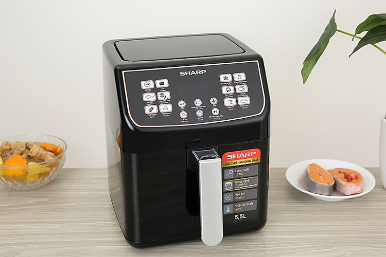 Nồi Chiên Không Dầu Điện Tử Sharp KF-AF55EV-BK (5.2 Lít)
