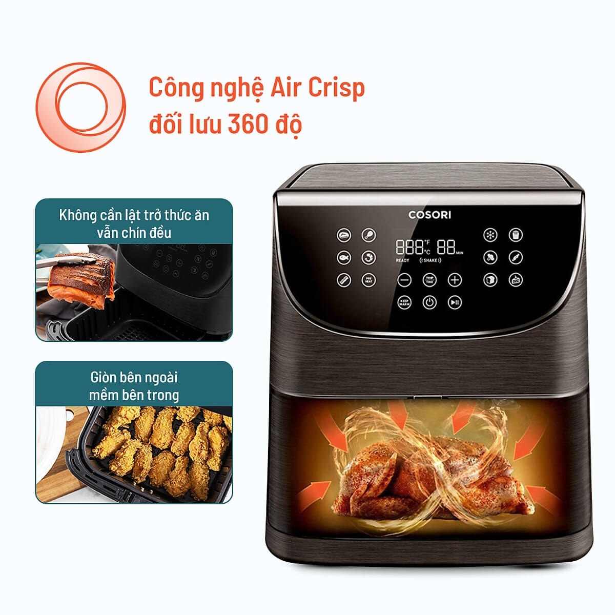 Nồi Chiên Không Dầu Điện Tử Cosori CP158-AF 5.5 Lít