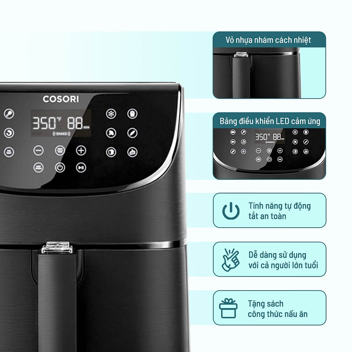 Nồi Chiên Không Dầu Điện Tử Cosori CP158-AF 5.5 Lít