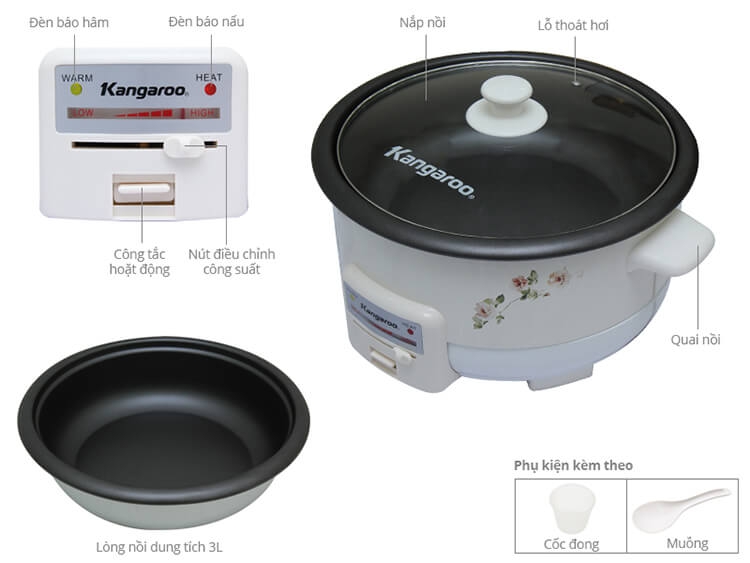 Nồi Lẩu Điện Kangaroo KG800 1