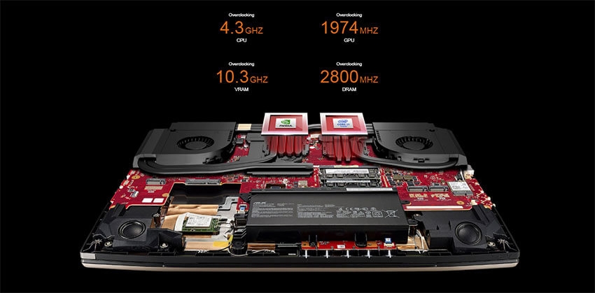 Laptop Asus ROG G703VI-XH74K Core i7-7820HK, RAM 32GB, SSD 512GB, HDD 1TB, NVIDIA GeForce GTX 1080 2