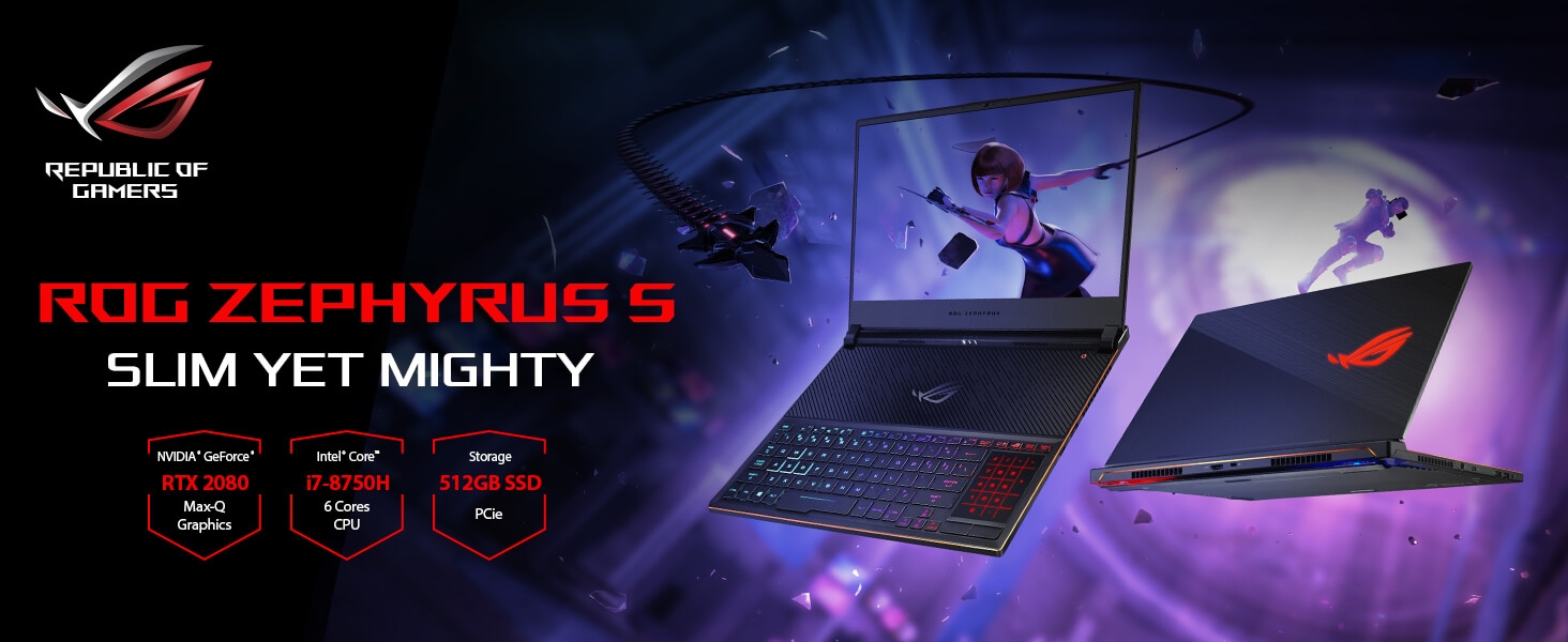 Laptop Asus Zephyrus S GX531GX Core i7-8750H, RAM 16GB, SSD 512GB, GeForce RTX 2080 Max Q 1