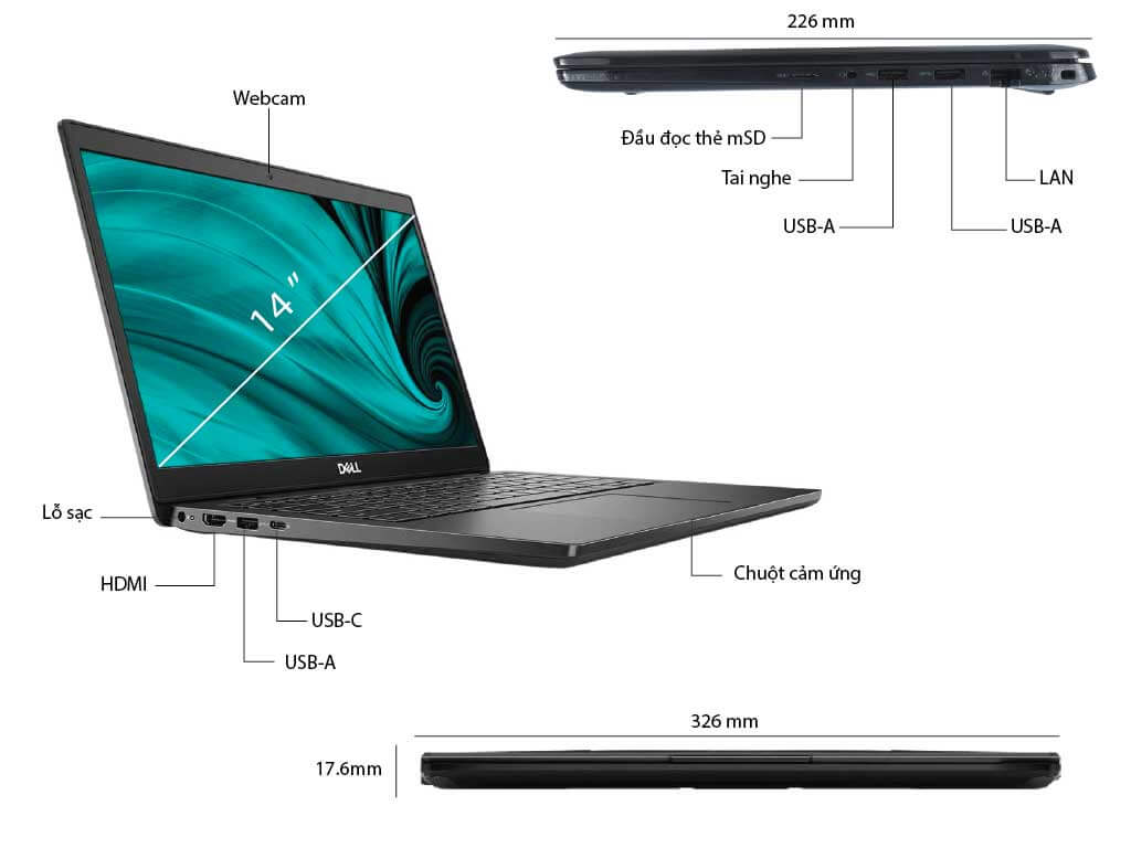 Laptop Dell Latitude 3420 Core i5-1135G7, Ram 8GB, SSD 256GB, 14 Inch HD