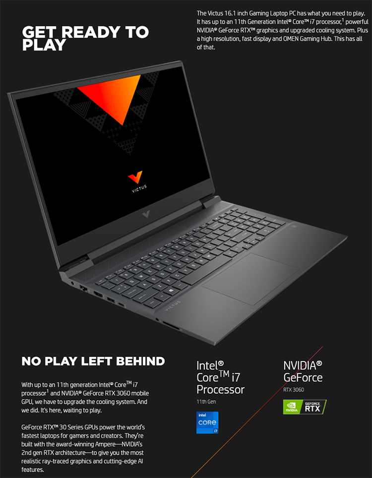 Laptop HP Gaming Victus 16-E0175AX, AMD Ryzen R5-5600H, RAM 8GB, SSD 512GB, 16.1Inch FHD