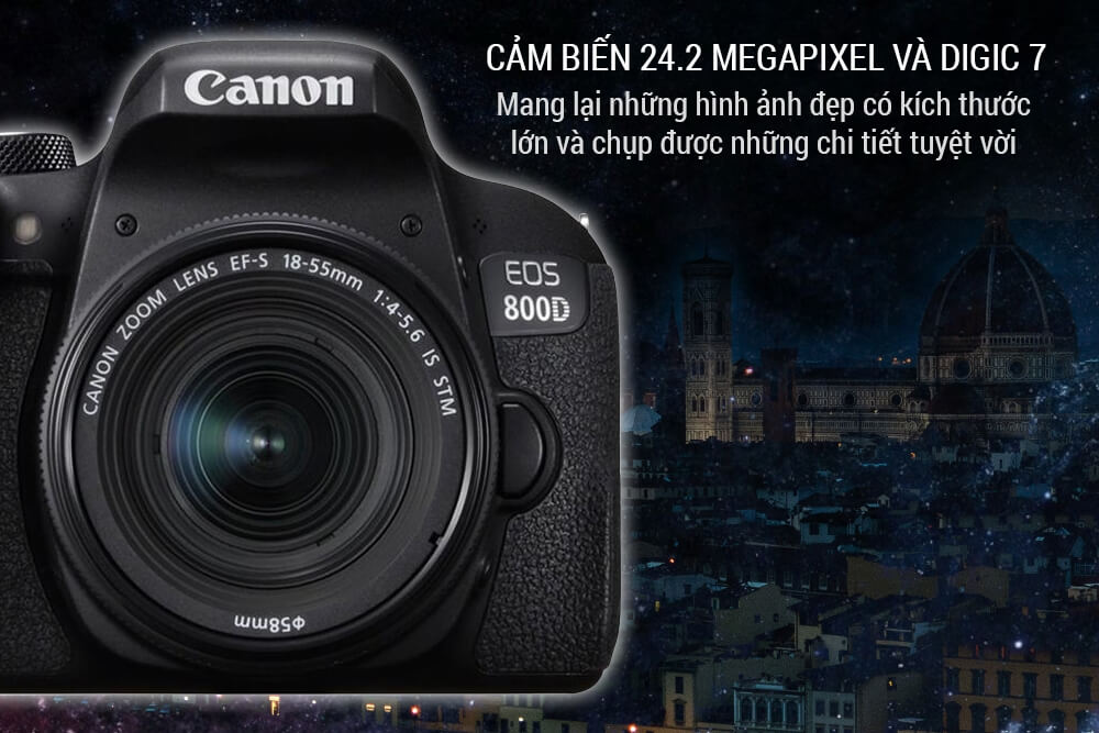 Máy Ảnh Canon 800D + Lens 18-55mm IS STM 2