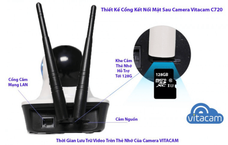 Camera IP Wifi Vitacam C720 Pro 2.0mpx Full HD1080p 4