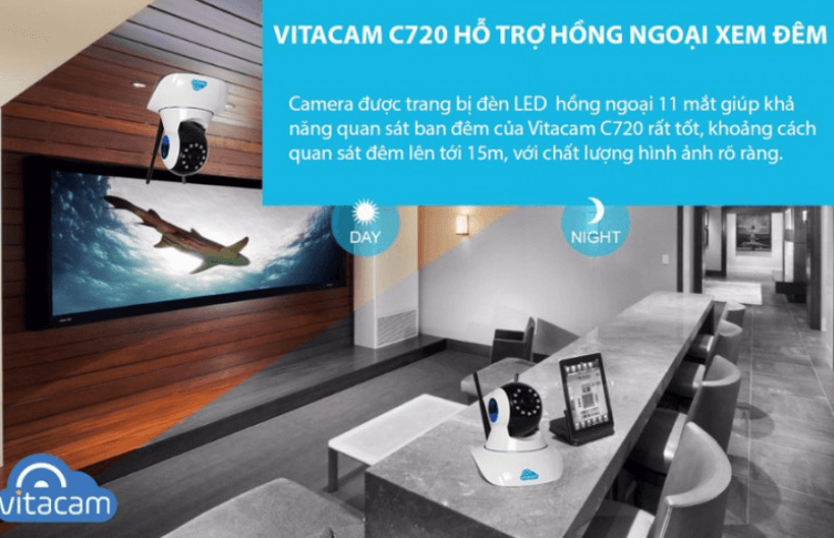 Camera IP Wifi Vitacam C720 Pro 2.0mpx Full HD1080p 3