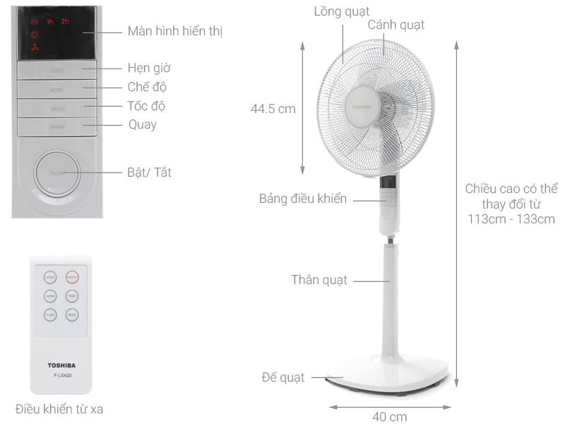 Quạt Đứng Toshiba F- LSA20(W)VN (60W) 2