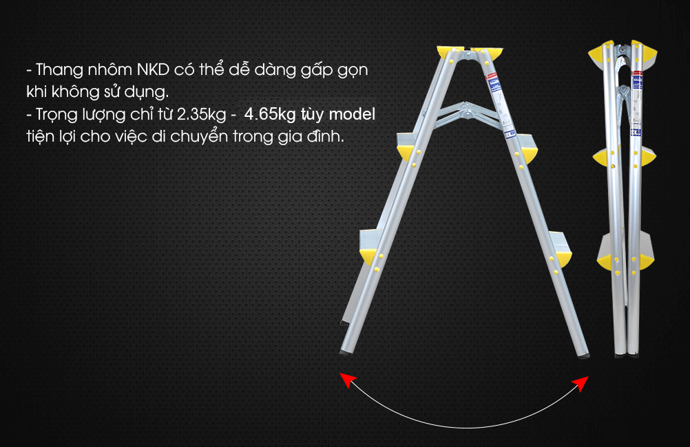 Thang Nhôm Gấp Chữ A Nikawa NKD-05 - 5 Bậc - 1.26 Mét 7