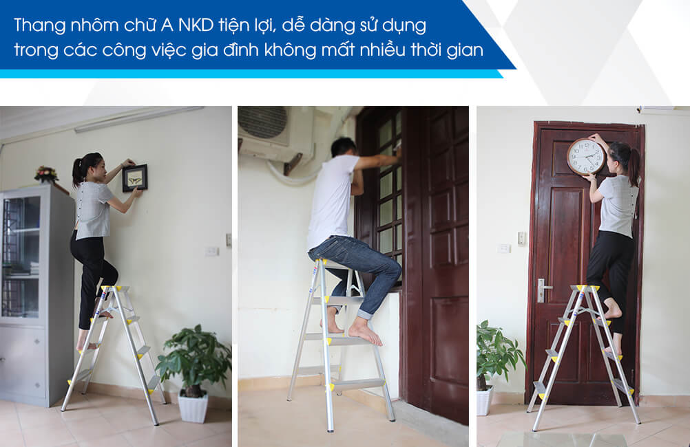 Thang Nhôm Gấp Chữ A Nikawa NKD-05 - 5 Bậc - 1.26 Mét 2
