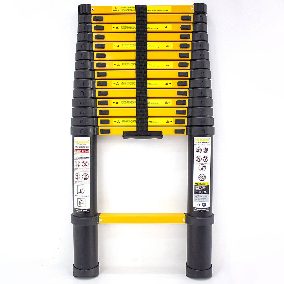 Thang nhôm rút gọn Sumika SKS440 - Chiều cao tối đa 4.4m, chiều cao rút gọn 0.92m, sơn tĩnh điện, chống trầy xước