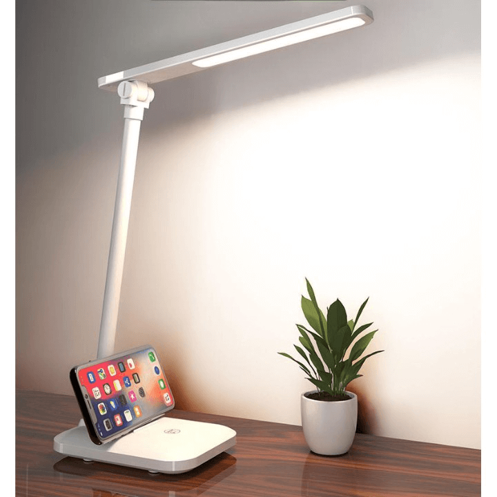 Đèn Học Led Chống Cận - Cảm Ứng - Pin Sạc Đầy Đủ Dây Và Củ Sạc - Có Khe Để Điện Thoại