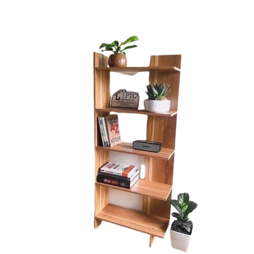 Kệ Gỗ Góc Tường Đa Năng, Kệ Trang Trí 4 Tầng Cao 1.2M Gỗ Cao Su Tự Nhiên