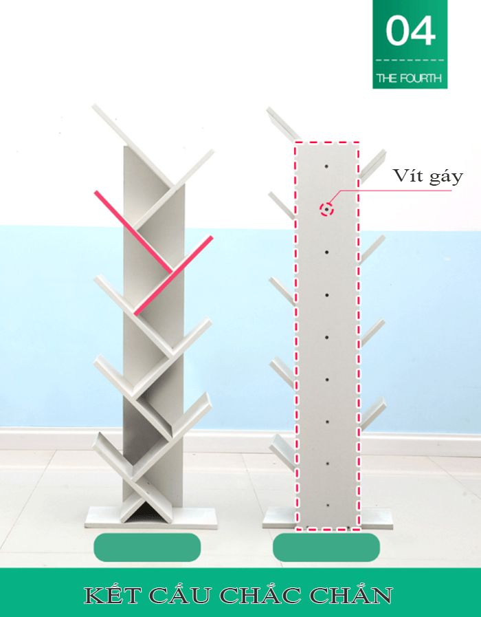 Kệ Sách Hình Cây Để Sàn 9 Tầng IGA 3
