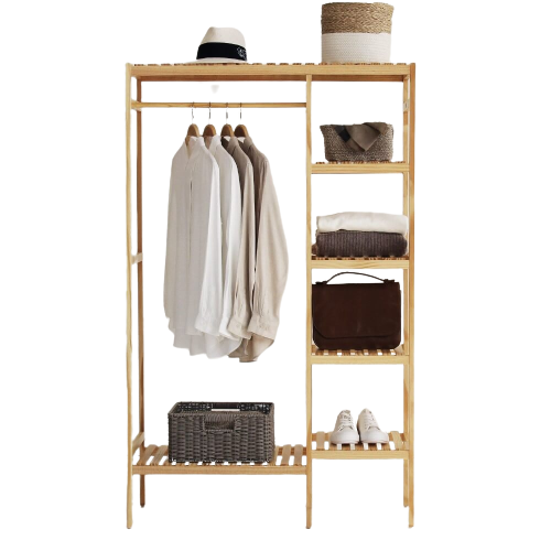 Tủ Treo Quần Áo Gỗ Thông Màu Tự Nhiên (97 x 150 x 35 cm)