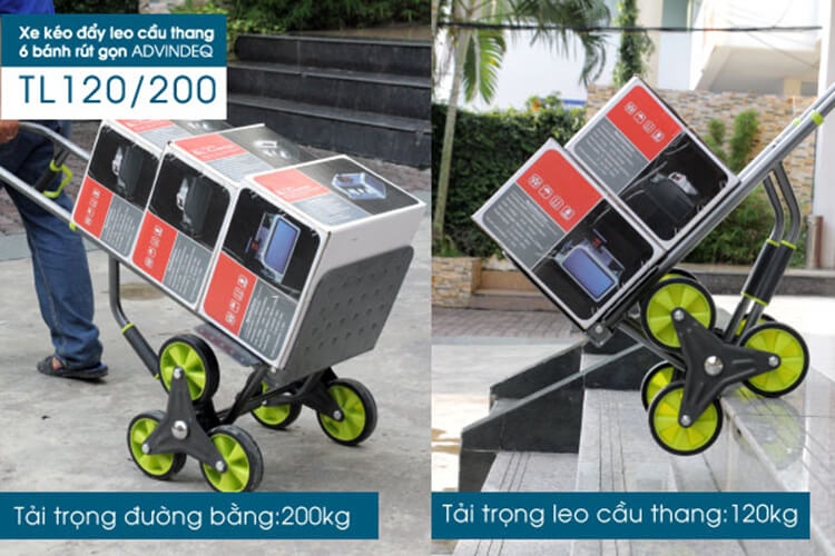 Xe Kéo Đẩy Leo Cầu Thang 6 Bánh Rút Gọn ADVINDEQ TL-120/200 (120kg) 6