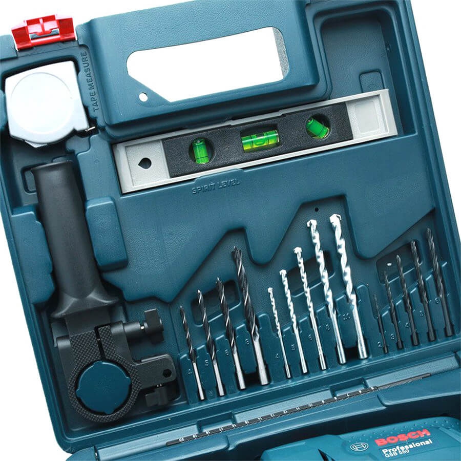 Máy Khoan Động Lực Gsb 550 MP Set 19 Chi Tiết