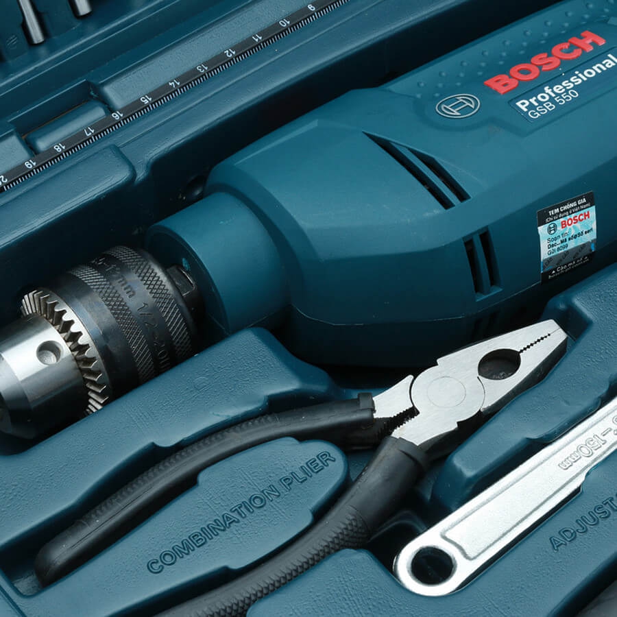 Máy Khoan Động Lực Gsb 550 MP Set 19 Chi Tiết