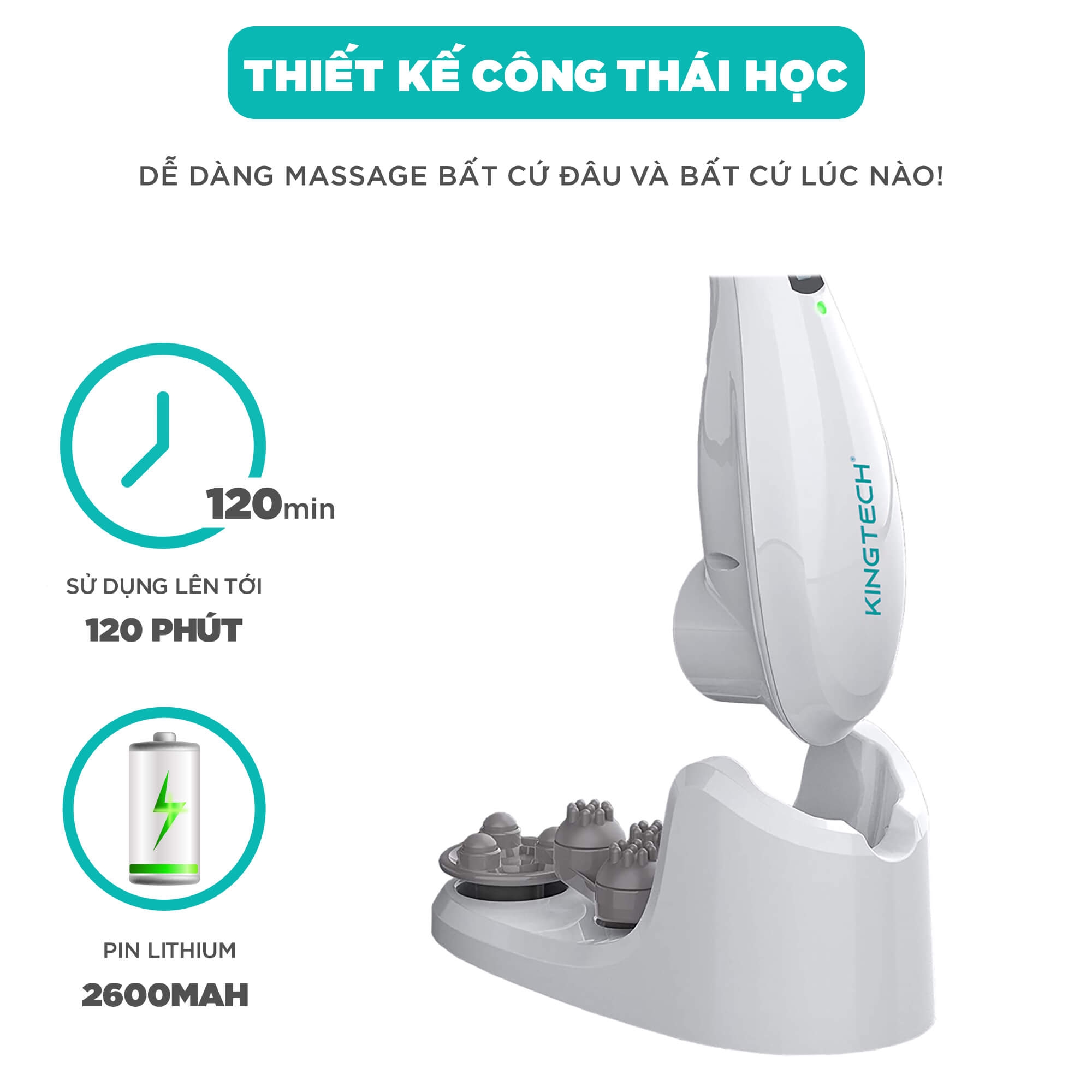 Máy Massage Cầm Tay Cao Cấp KINGTECH LUX450 3