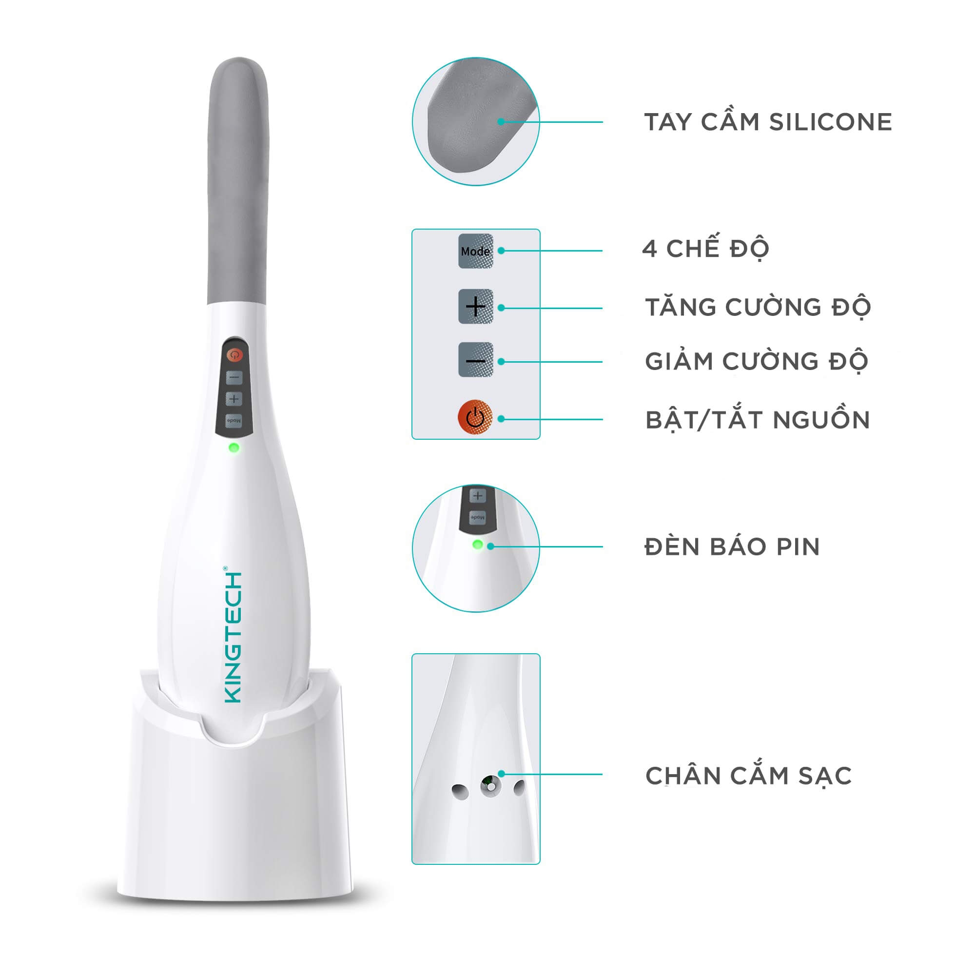 Máy Massage Cầm Tay Cao Cấp KINGTECH LUX450 5