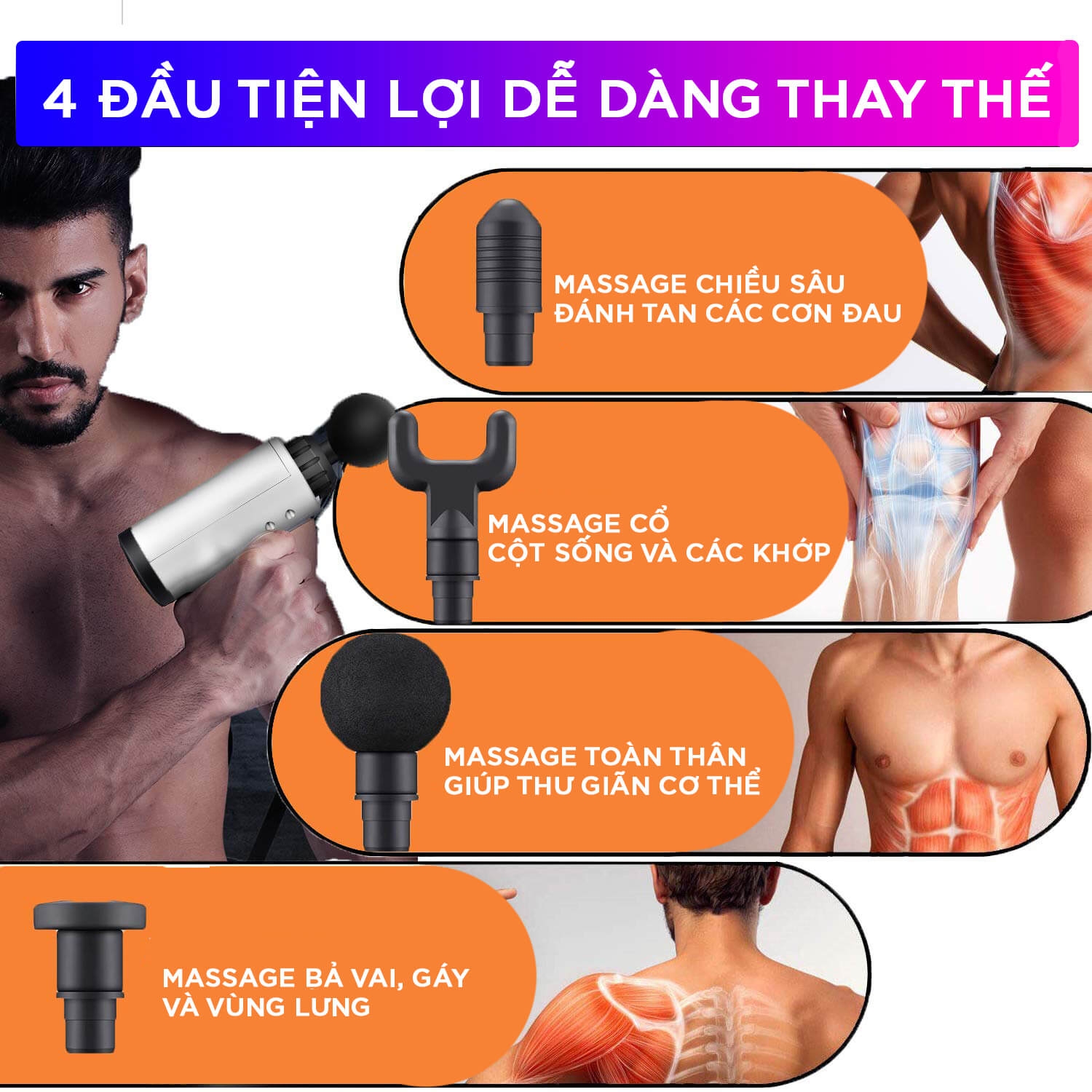 Máy Massage Cầm Tay KINGTECH KH-320 - 6 Cấp Độ 4