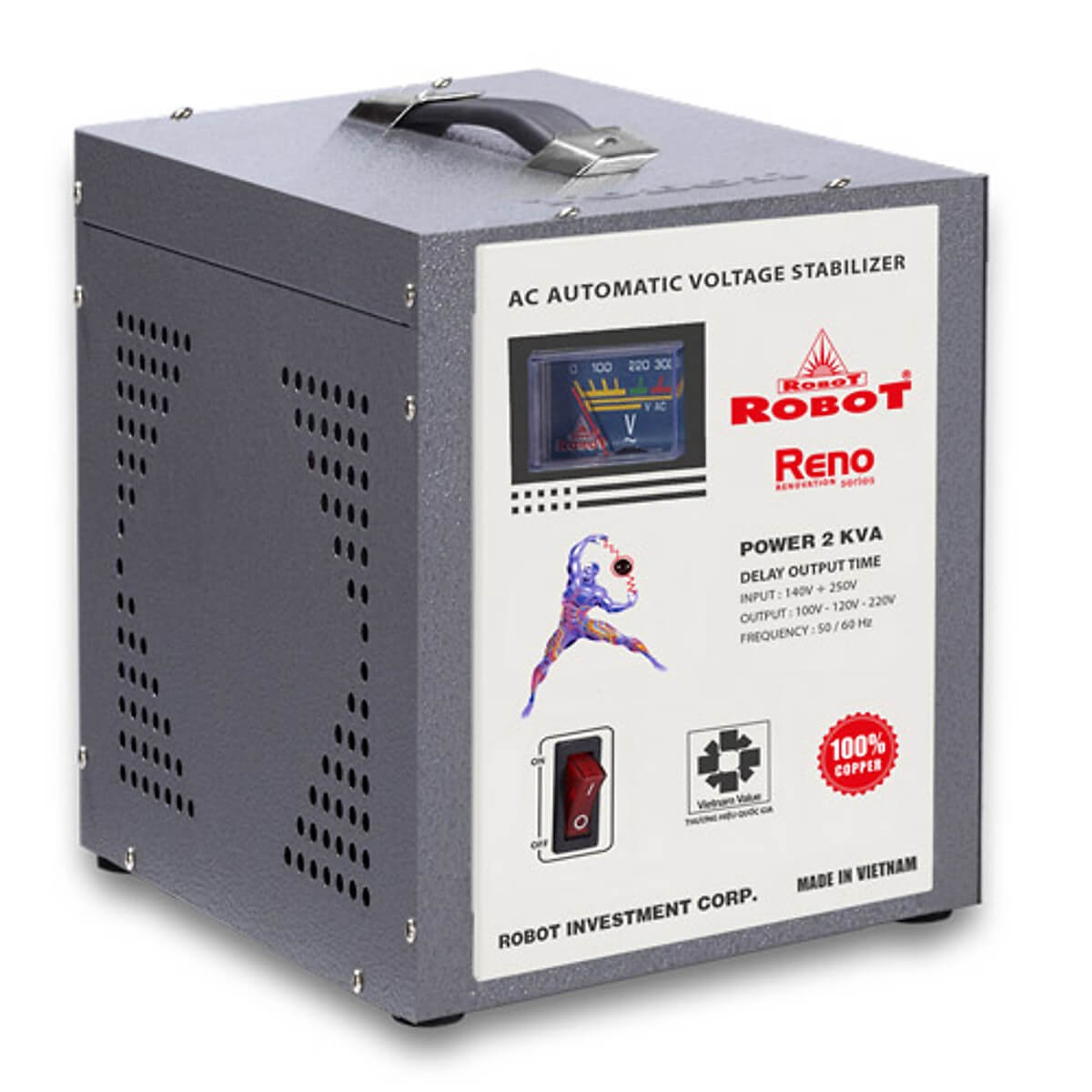 Ổn Áp Robot 1 Pha Reno 818 2KVA