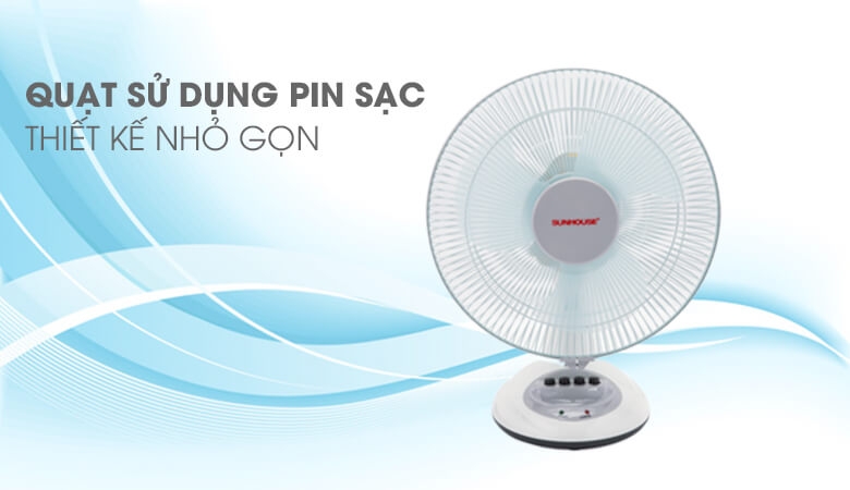 Quạt Bàn Sạc Tích Điện Sunhouse SHD7112