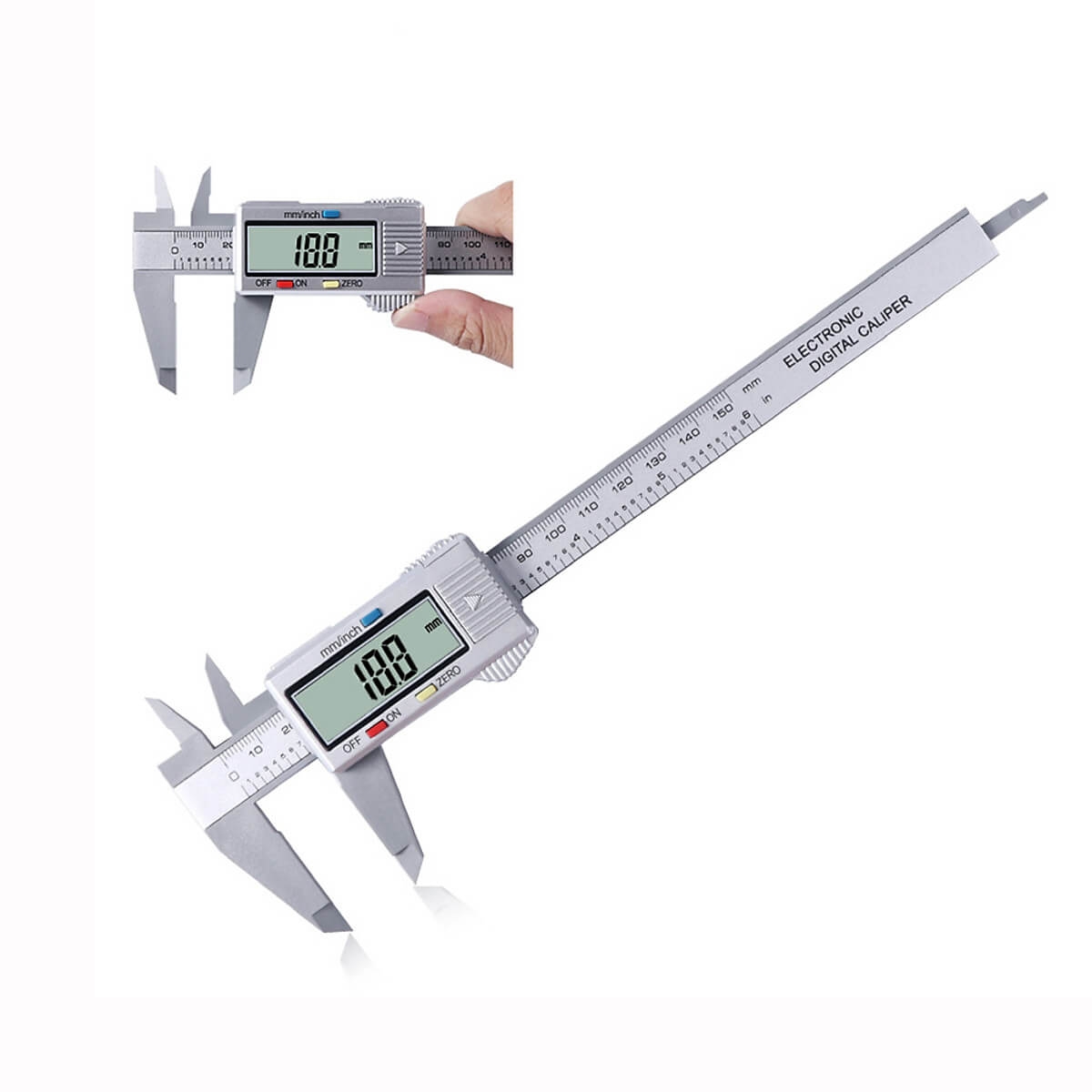 Thước Cặp Điện Tử ABG Bằng Sợi Carbon Thước Kẹp Điện Tử Kỹ Thuật Số LCD 150mm 6 Inch