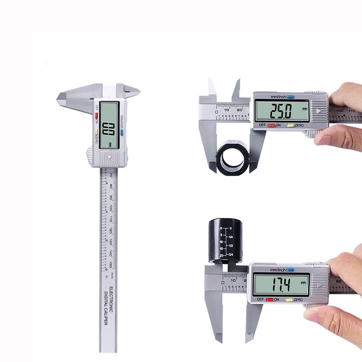 Thước Cặp Điện Tử ABG Bằng Sợi Carbon Thước Kẹp Điện Tử Kỹ Thuật Số LCD 150mm 6 Inch