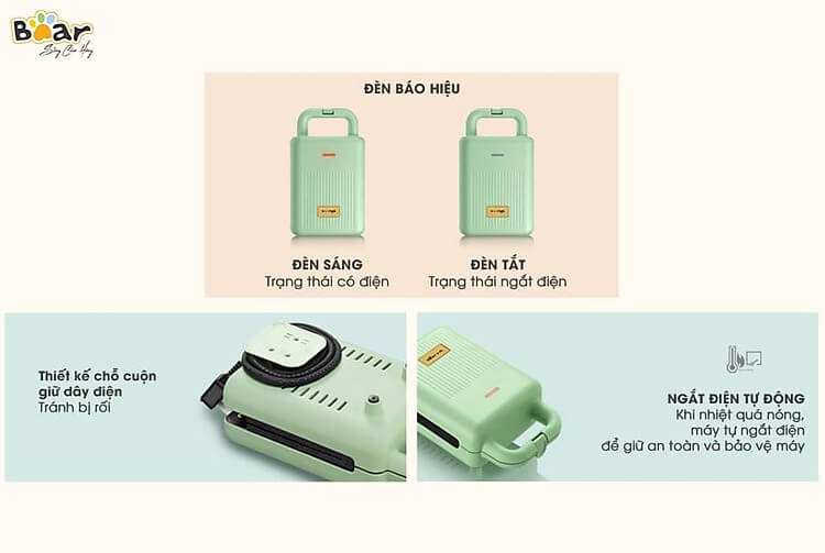 Máy Nướng Bánh Sandwich 2 In 1 BEAR DBC-P06N2 2L 7
