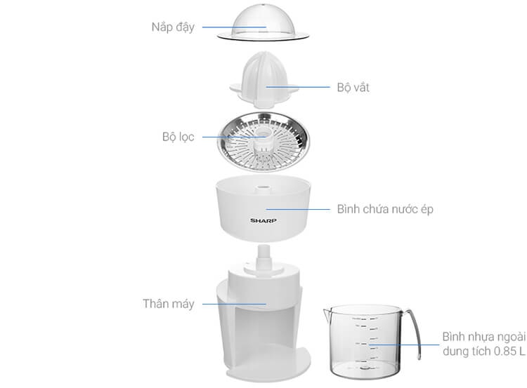 Máy Vắt Cam Sharp EJ-J408-WH 8