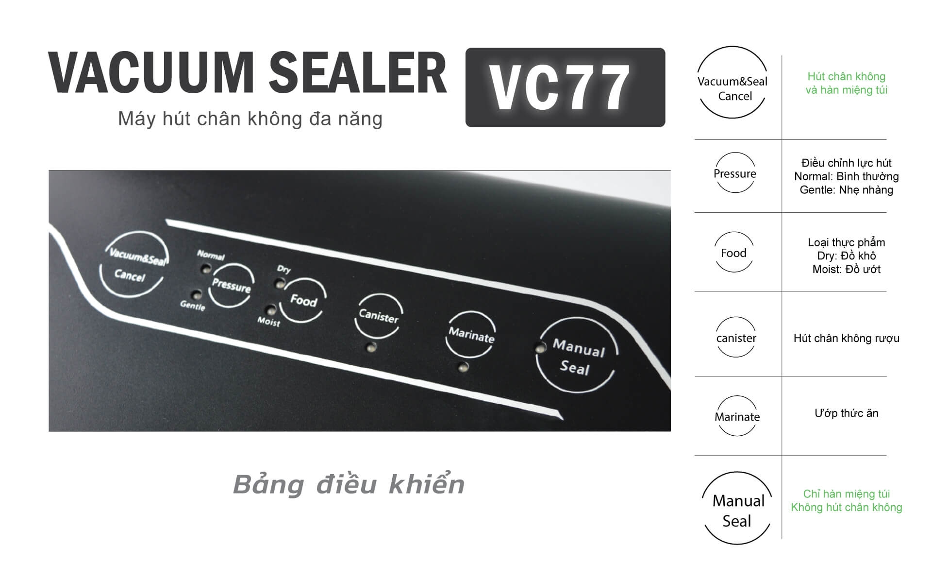 Máy Hút Chân Không Bán Công Nghiệp VC77
