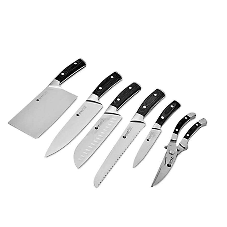 Bộ Dao Inox 7 Món Elmich EL5067 (5 Dao, 1 Kéo Cắt Gà, 1 Giá Để Dao)