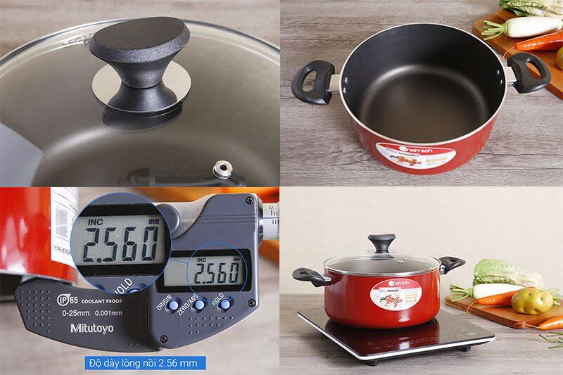 Bộ Nồi Chảo Nhôm Chống Dính Nắp Kính Elmich EL-1162