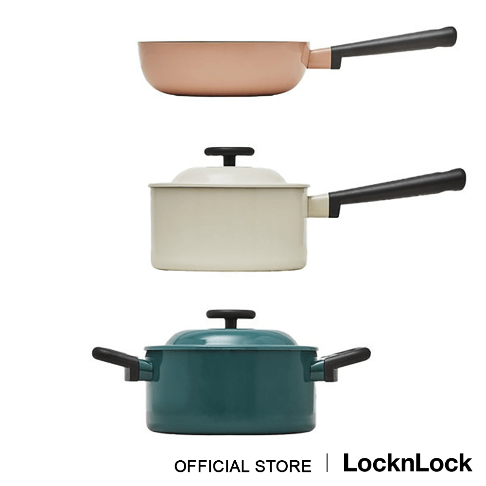 Bộ Nồi Chảo Sâu Lòng 3 Món Decore Locknlock LDE1181IHS01 (LDE1202IH/LDE1181IH/LDE1225IH)