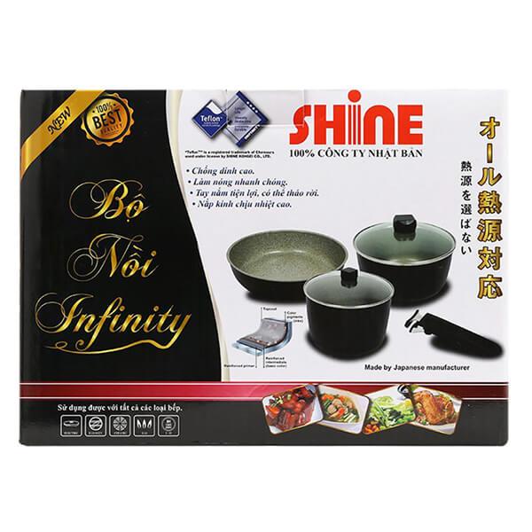 Bộ Nồi Chảo Shine Infinity Tay Cầm Tháo Rời