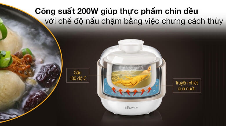 Nồi Hầm Điện Mini Bear DDZ-A08D1 3